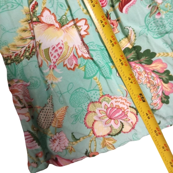 Anthropologie Sunday Mi Amour Green Floral Pullover Boho Tiered Maxi Dress Small - Picture 6 of 6